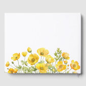 In liefdevolle herinnering gele wilde bloemen gastenboek (Achterkant)