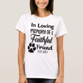 In liefdevolle herinnering, gepersonaliseerde hond t-shirt (Voorkant)