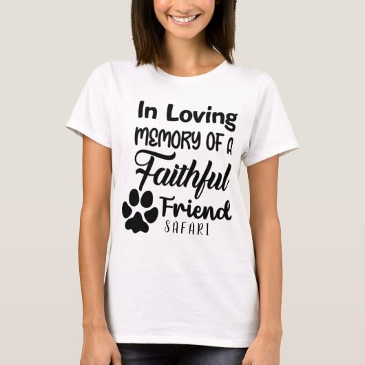 In liefdevolle herinnering, gepersonaliseerde hond t-shirt (Voorkant)