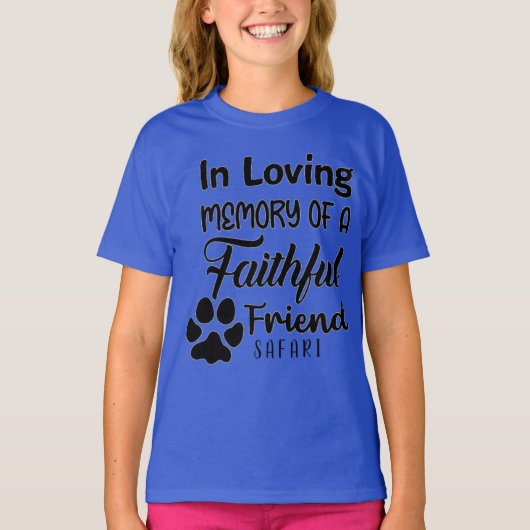 In liefdevolle herinnering, gepersonaliseerde hond t-shirt (Voorkant)