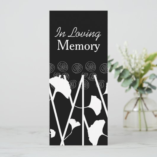 In liefdevolle herinnering Ginkgo 1 Memorial Servi Kaart (Staand voorkant)