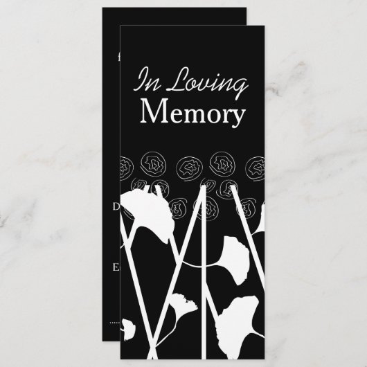 In liefdevolle herinnering Ginkgo 1 Memorial Servi Kaart (Voorkant / Achterkant)