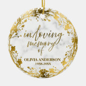 In liefdevolle herinnering Gold Fotomonument Keramisch Ornament (Voorkant)