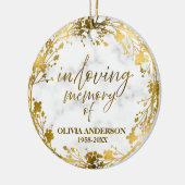 In liefdevolle herinnering Gold Fotomonument Keramisch Ornament (Links)