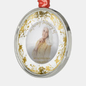 In liefdevolle herinnering Gold Fotomonument Metalen Ornament (Links)