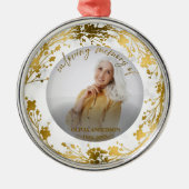 In liefdevolle herinnering Gold Fotomonument Metalen Ornament (Voorkant)