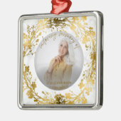 In liefdevolle herinnering Gold Fotomonument Metalen Ornament (Links)