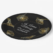 In liefdevolle herinnering gouden bloemen begrafen papieren bordje (Gekanteld)