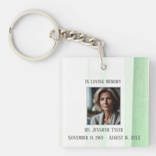 In liefdevolle herinnering Green Funeral Memorial  Sleutelhanger (Voorkant)
