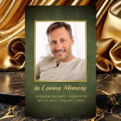 In liefdevolle herinnering Green Gold Photo Funera Visitekaartje