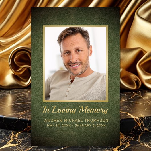 In liefdevolle herinnering Green Gold Photo Funera Visitekaartje