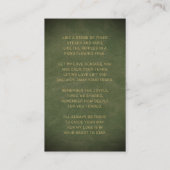 In liefdevolle herinnering Green Gold Photo Funera Visitekaartje (Achterkant)