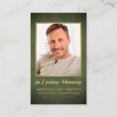 In liefdevolle herinnering Green Gold Photo Funera Visitekaartje (Voorkant)