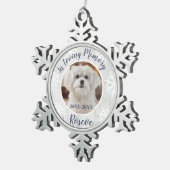 In liefdevolle herinnering | Grey Wood Pet Memoria Tin Sneeuwvlok Ornament (Rechts)