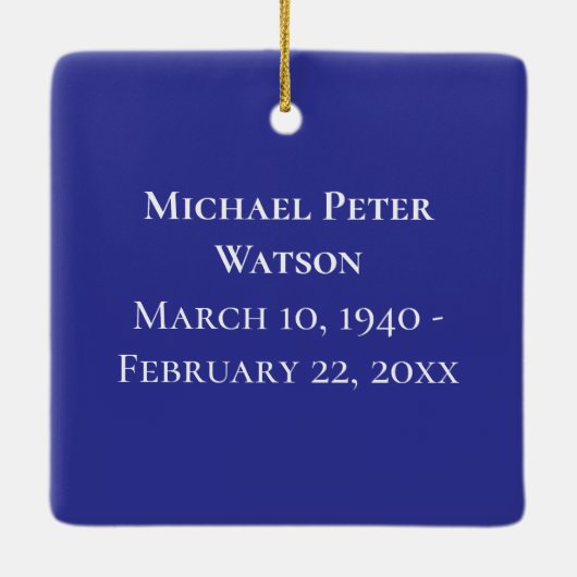 In liefdevolle herinnering Grootvader begrafenismo Keramisch Ornament (Achterkant)