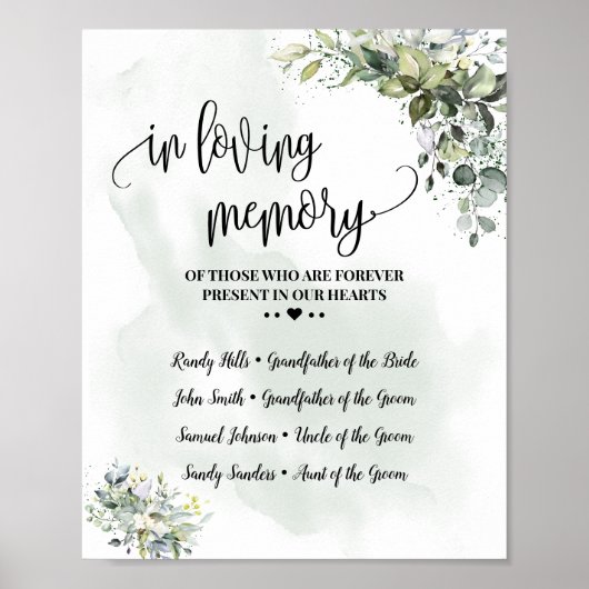 In liefdevolle herinnering herinnering eucalyptus  poster (Voorkant)