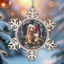 In liefdevolle herinnering | Hond Foto Pet Memoria Tin Sneeuwvlok Ornament