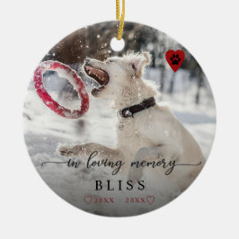 In liefdevolle herinnering huisdier foto poot mono keramisch ornament