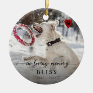 In liefdevolle herinnering huisdier foto poot mono keramisch ornament