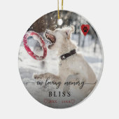 In liefdevolle herinnering huisdier foto poot mono keramisch ornament (Links)