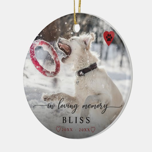 In liefdevolle herinnering huisdier foto poot mono keramisch ornament (Links)