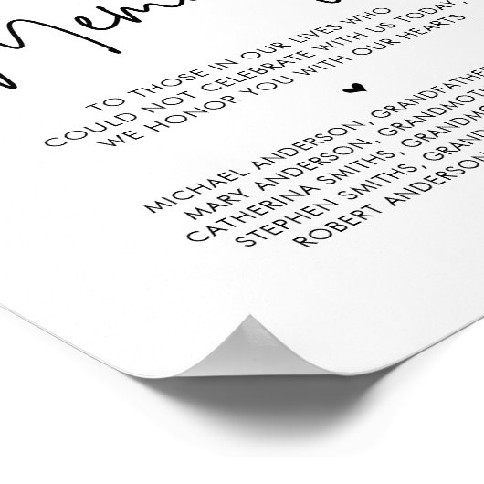 In liefdevolle herinnering, huwelijksherdenkingsli poster (Hoek)