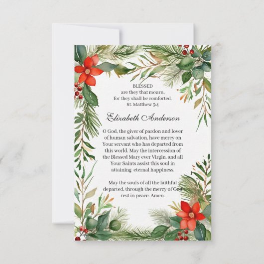 In liefdevolle herinnering Katholieke begrafenisge Aankondiging (Achterkant)