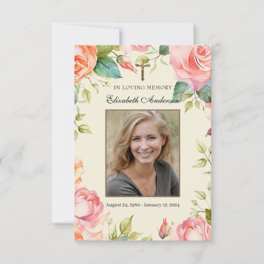 In liefdevolle herinnering Katholieke begrafenisge Aankondiging (Voorkant)