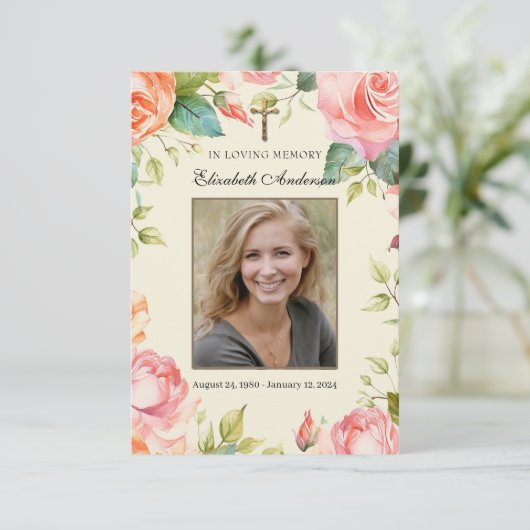 In liefdevolle herinnering Katholieke begrafenisge Aankondiging (Staand voorkant)
