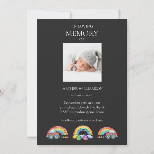 In liefdevolle herinnering kind begrafenis kaart (Voorkant)
