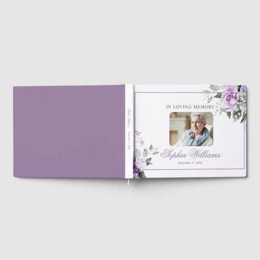 In liefdevolle herinnering Lavendel Bloemen Gastenboek (Volledig)