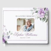 In liefdevolle herinnering Lavendel Bloemen Gastenboek (Voorkant)