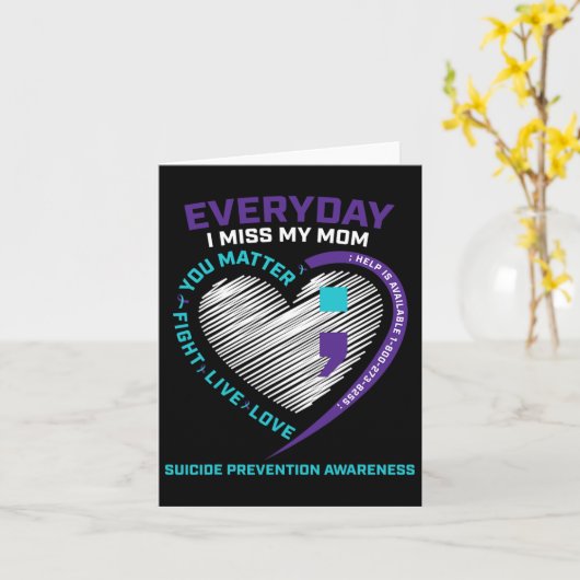 In liefdevolle herinnering mama, zelfmoordpreventi kaart (Gele Bloem)