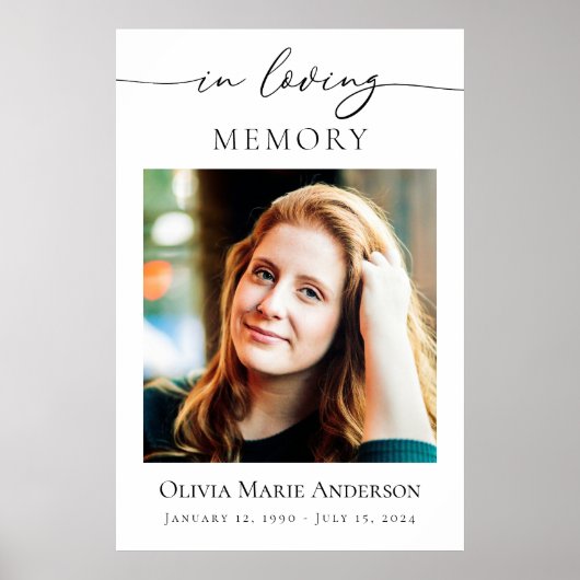 In liefdevolle herinnering Memorial Funeral Photo  Poster (Voorkant)