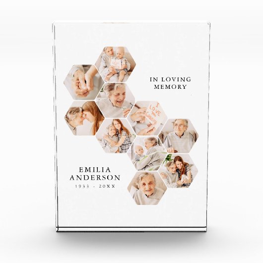In liefdevolle herinnering Memorial Modern Collage Fotoblokken (Voorkant)