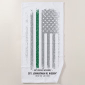 In liefdevolle herinnering Militaire dunne groene  Strandlaken (Voorkant)