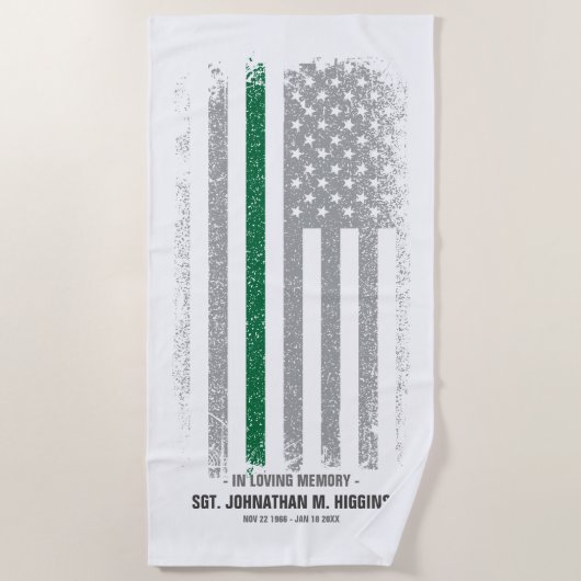 In liefdevolle herinnering Militaire dunne groene Strandlaken (Voorkant)