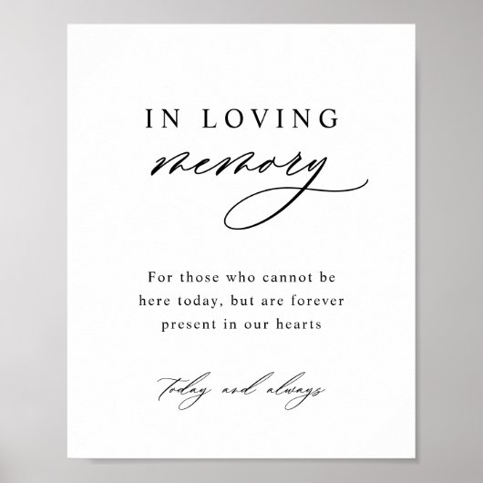 In liefdevolle herinnering minimalistisch bruiloft poster (Voorkant)