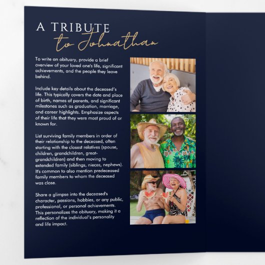 In liefdevolle herinnering Modern 14-foto elegant  Drieluik Programma (Binnenzijde eerst)