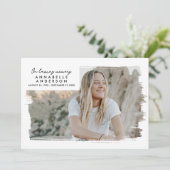 In liefdevolle herinnering Modern 2-foto begrafeni Bedankkaart (Staand voorkant)