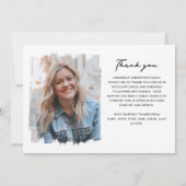 In liefdevolle herinnering Modern 2-foto begrafeni Bedankkaart (Achterkant)