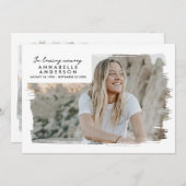 In liefdevolle herinnering Modern 2-foto begrafeni Bedankkaart (Voorkant / Achterkant)