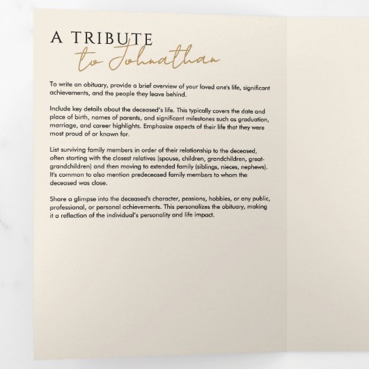 In liefdevolle herinnering Modern 2-foto elegant m Drieluik Programma (Binnenzijde eerst)