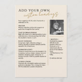 In liefdevolle herinnering Modern 2-foto elegant m Programmakaart (Achterkant)