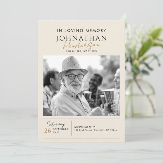 In liefdevolle herinnering Modern 2-foto elegant m Programmakaart (Staand voorkant)