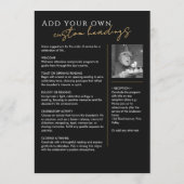 In liefdevolle herinnering Modern 2-foto elegant m Programmakaart (Achterkant)