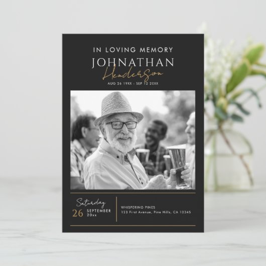 In liefdevolle herinnering Modern 2-foto elegant m Programmakaart (Staand voorkant)