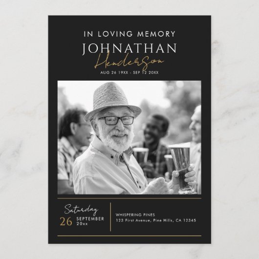 In liefdevolle herinnering Modern 2-foto elegant m Programmakaart (Voorkant)