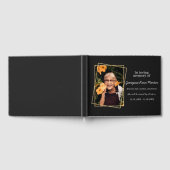 In liefdevolle herinnering Modern Gold Black Photo Gastenboek (Volledig)