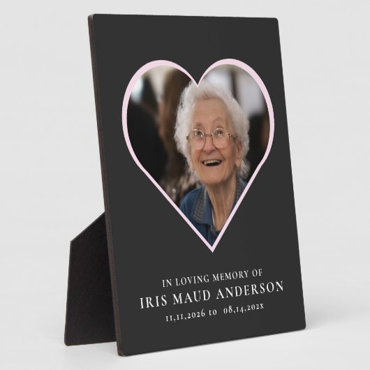 in liefdevolle herinnering modern hart foto fotoplaat (Zijkant)